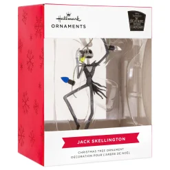 Disney Tim Burton's The Nightmare Before Christmas Jack Skellington With Lights Hallmark Ornament