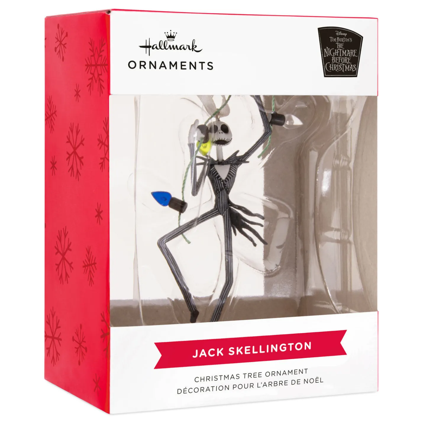 Disney Tim Burton's The Nightmare Before Christmas Jack Skellington With Lights Hallmark Ornament