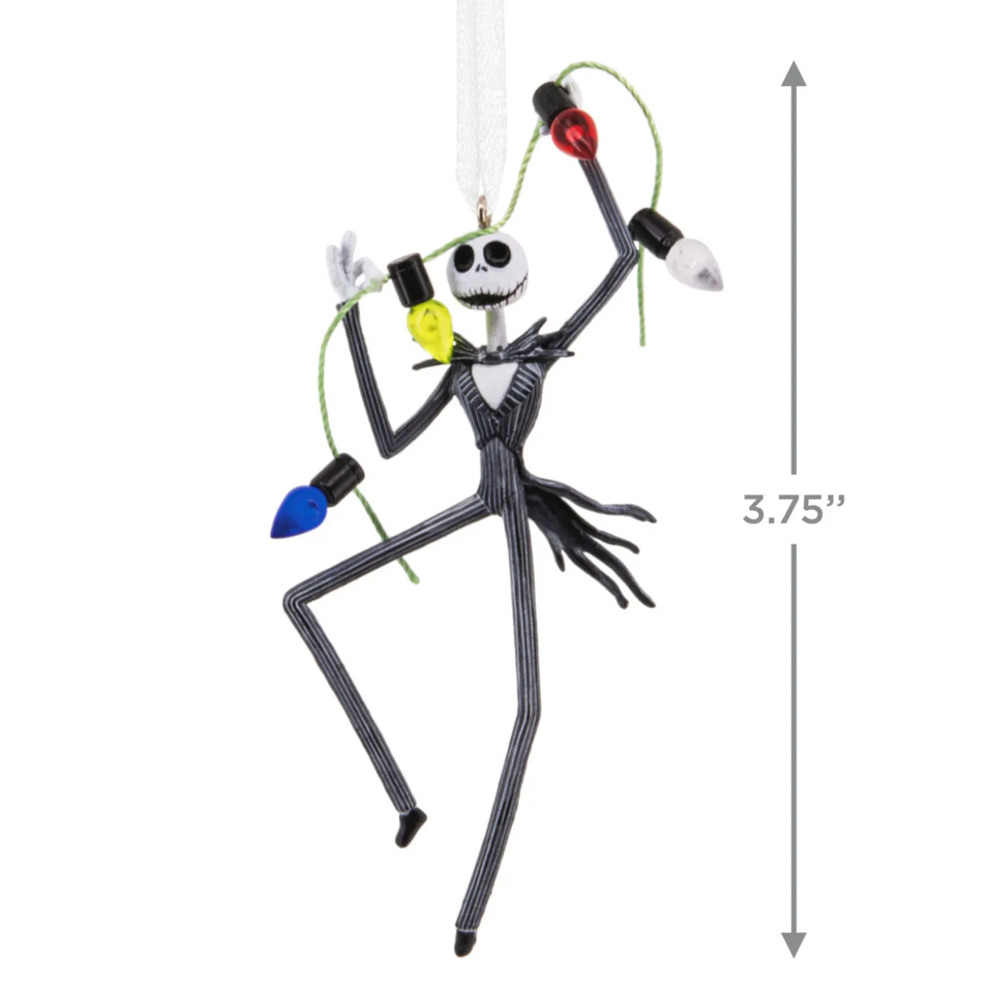 Disney Tim Burton's The Nightmare Before Christmas Jack Skellington With Lights Hallmark Ornament