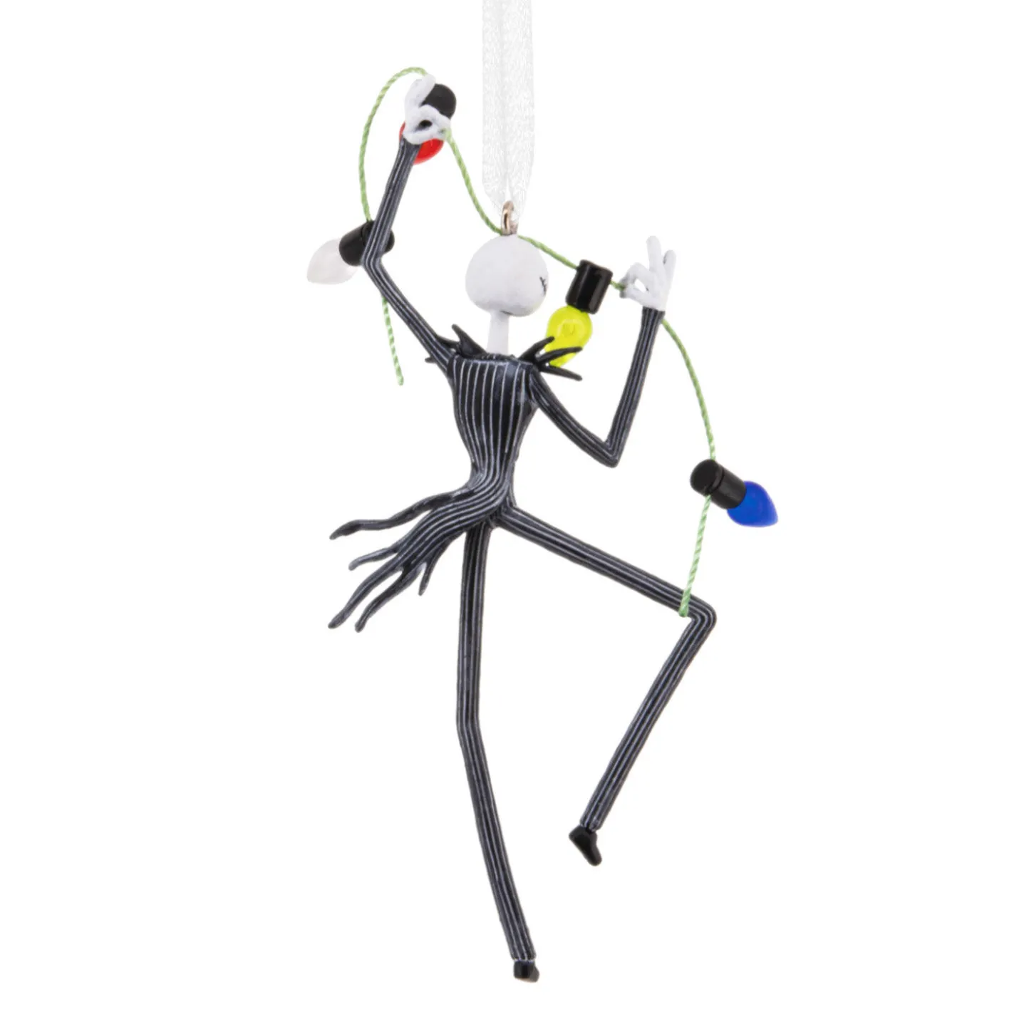 Disney Tim Burton's The Nightmare Before Christmas Jack Skellington With Lights Hallmark Ornament