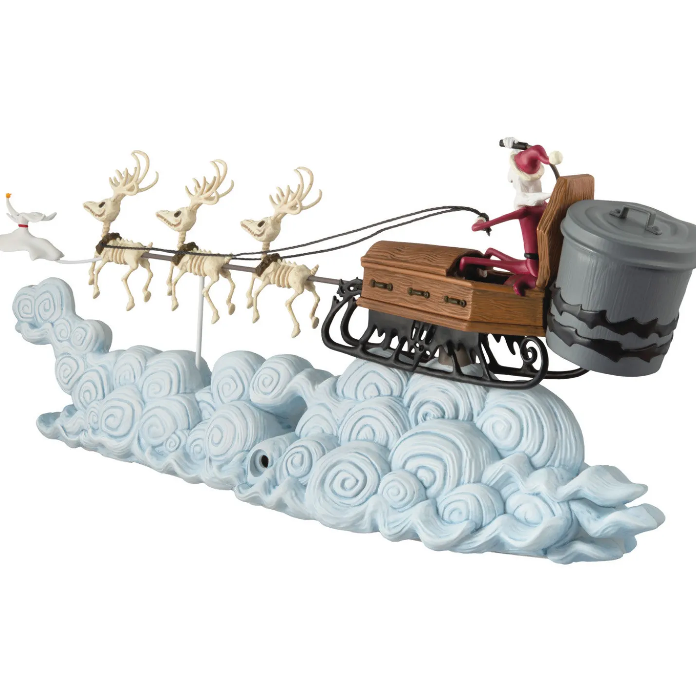 Disney Tim Burton's The Nightmare Before Christmas Santa Jack's Sleigh Ride Tabletop Decoration With Light and Sound