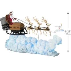 Disney Tim Burton's The Nightmare Before Christmas Santa Jack's Sleigh Ride Tabletop Decoration With Light and Sound