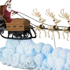 Disney Tim Burton's The Nightmare Before Christmas Santa Jack's Sleigh Ride Tabletop Decoration With Light and Sound