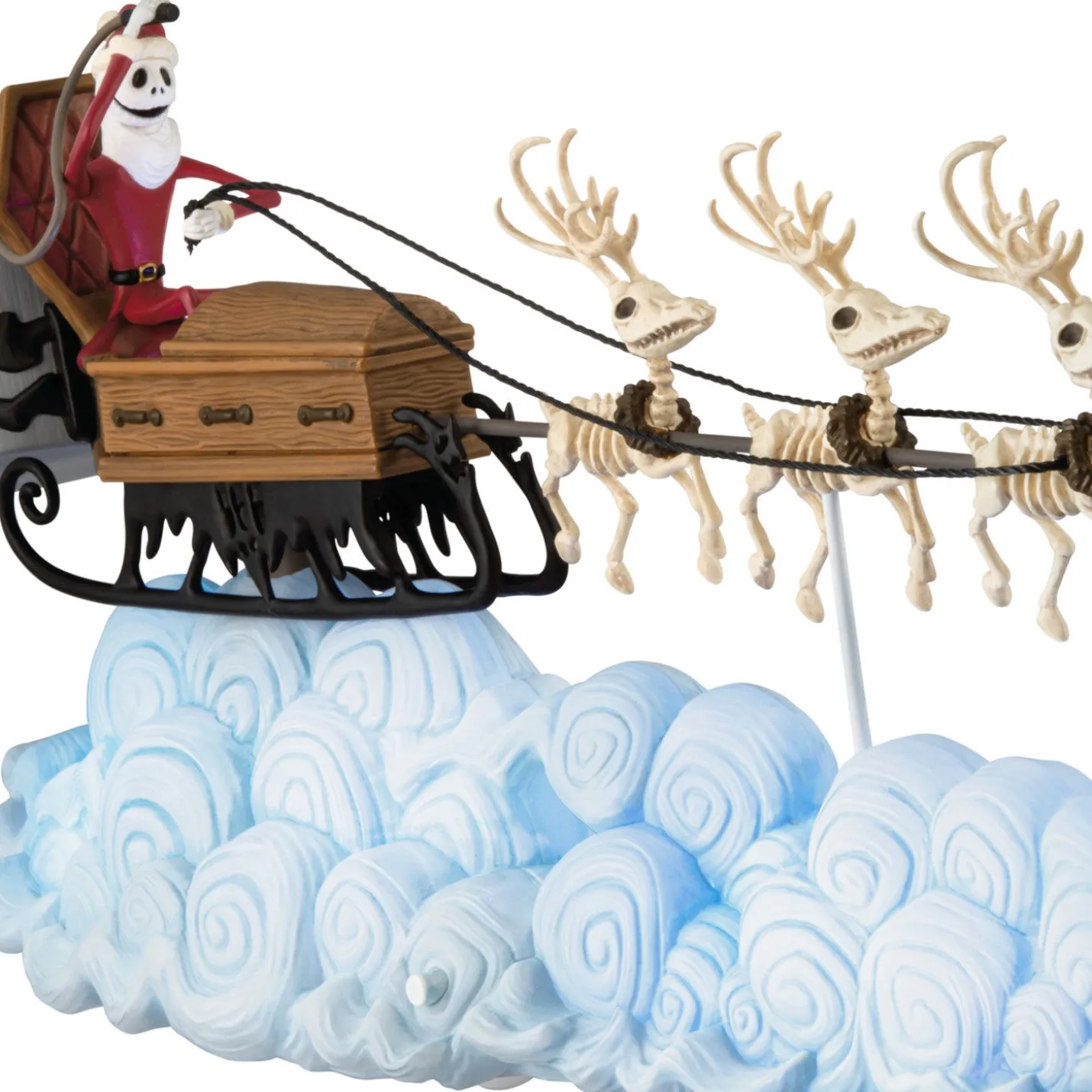 Disney Tim Burton's The Nightmare Before Christmas Santa Jack's Sleigh Ride Tabletop Decoration With Light and Sound