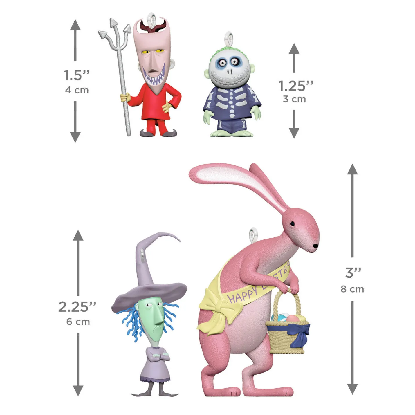 Disney Tim Burton's The Nightmare Before Christmas Citizens of Halloween Town Collection 2 Ornaments, Set of 4