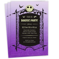 Disney Tim Burton's The Nightmare Before Christmas This Is a Party! Flat Birthday Invitation