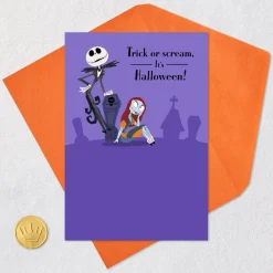 Disney Tim Burton's The Nightmare Before Christmas Jack Skellington and Sally Happy Haunting Halloween Card