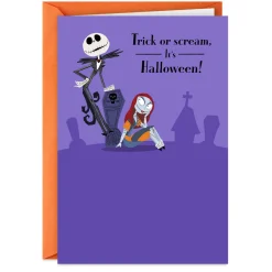 Disney Tim Burton's The Nightmare Before Christmas Jack Skellington and Sally Happy Haunting Halloween Card