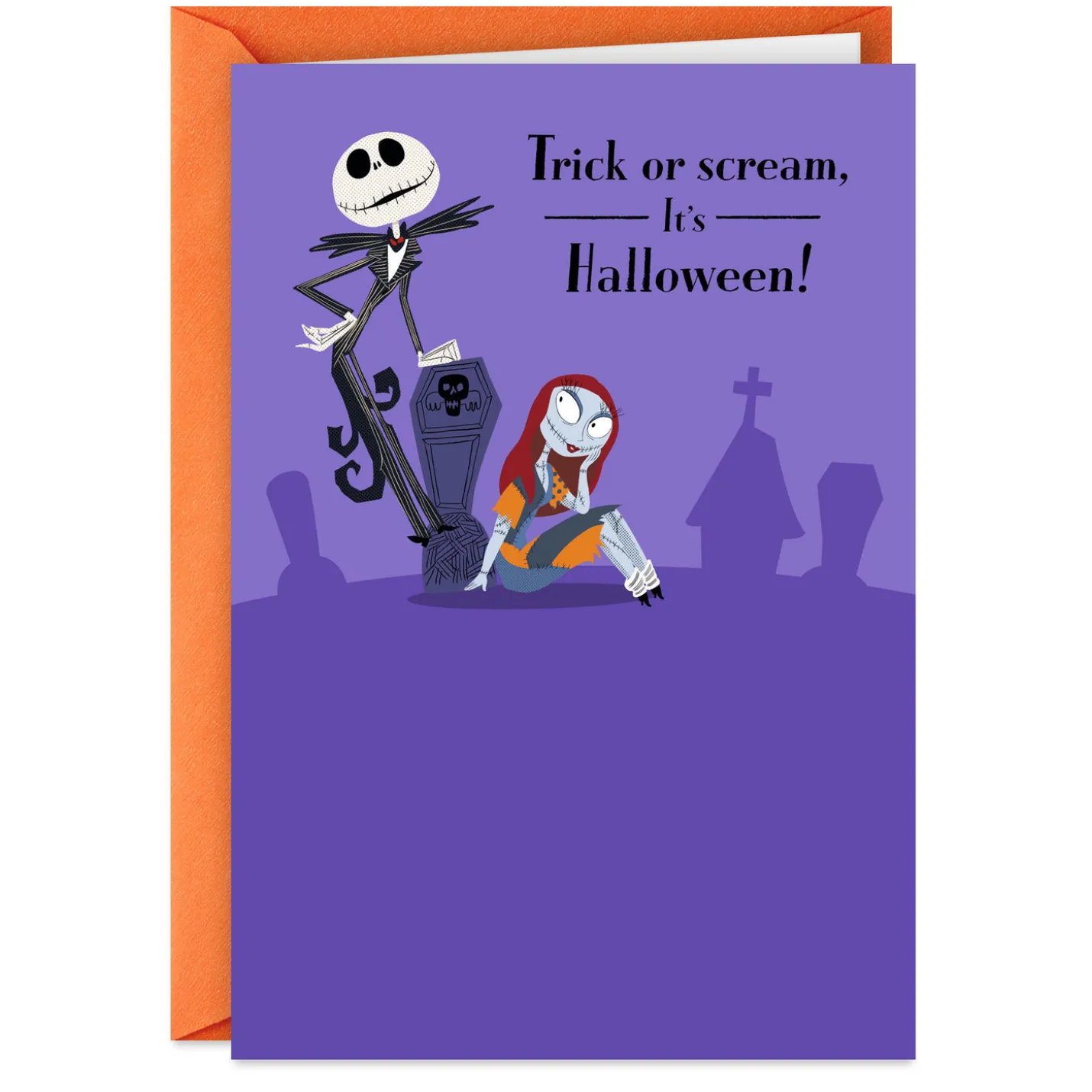 Disney Tim Burton's The Nightmare Before Christmas Jack Skellington and Sally Happy Haunting Halloween Card
