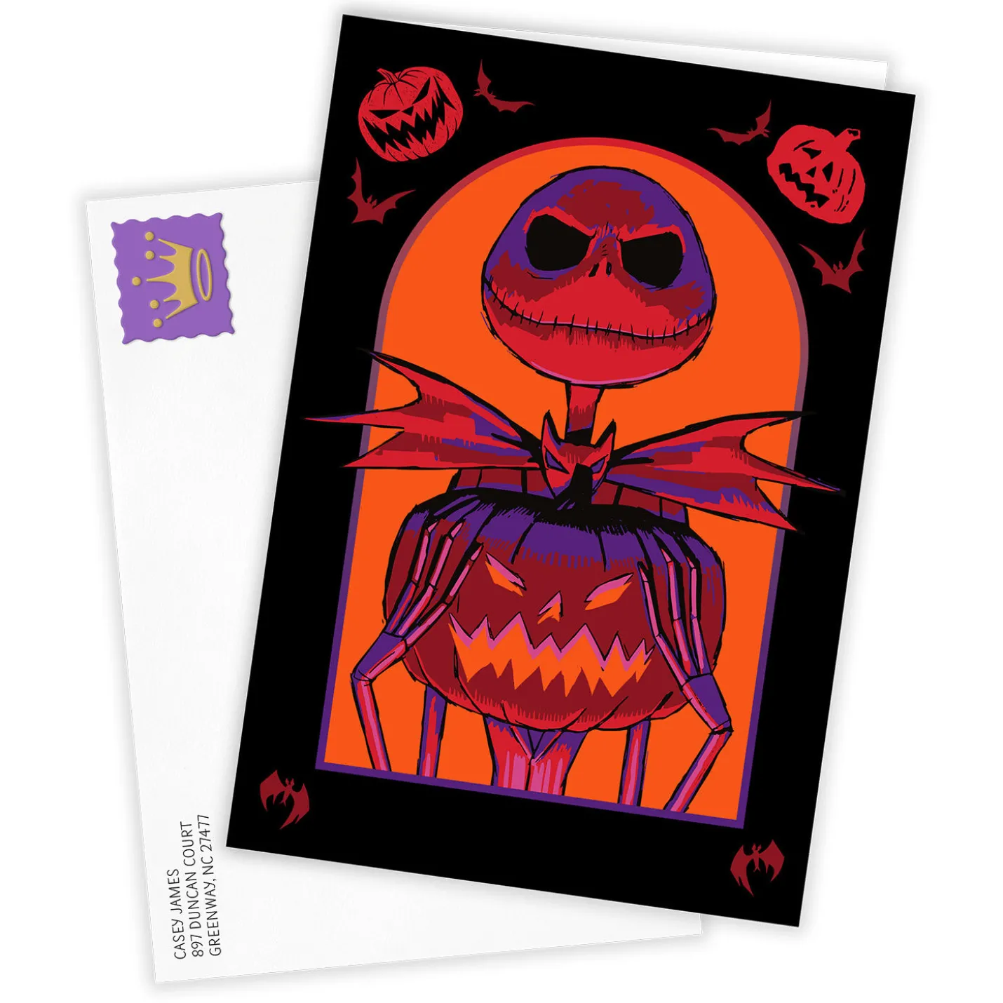 Disney Tim Burton's The Nightmare Before Christmas Jack Skellington Custom Halloween Card
