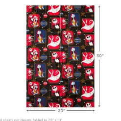Disney Tim Burton's The Nightmare Before Christmas Assorted Flat Wrapping Paper, 12 sheets