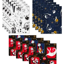 Disney Tim Burton's The Nightmare Before Christmas Assorted Flat Wrapping Paper, 12 sheets