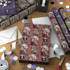 Disney Tim Burton's The Nightmare Before Christmas 3-Pack Wrapping Paper Mini Roll Bundle, 45 sq. ft. total