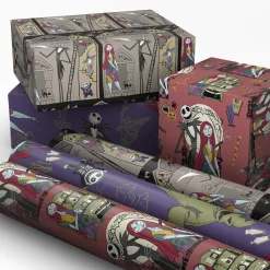 Disney Tim Burton's The Nightmare Before Christmas 3-Pack Wrapping Paper Mini Roll Bundle, 45 sq. ft. total
