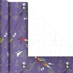 Disney Tim Burton's The Nightmare Before Christmas 3-Pack Wrapping Paper Mini Roll Bundle, 45 sq. ft. total