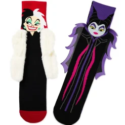 Disney Villains Maleficent and Cruella De Vil Novelty Socks