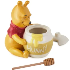 Disney Winnie the Pooh Ceramic Honey Pot With Serving Wand, Set of 2