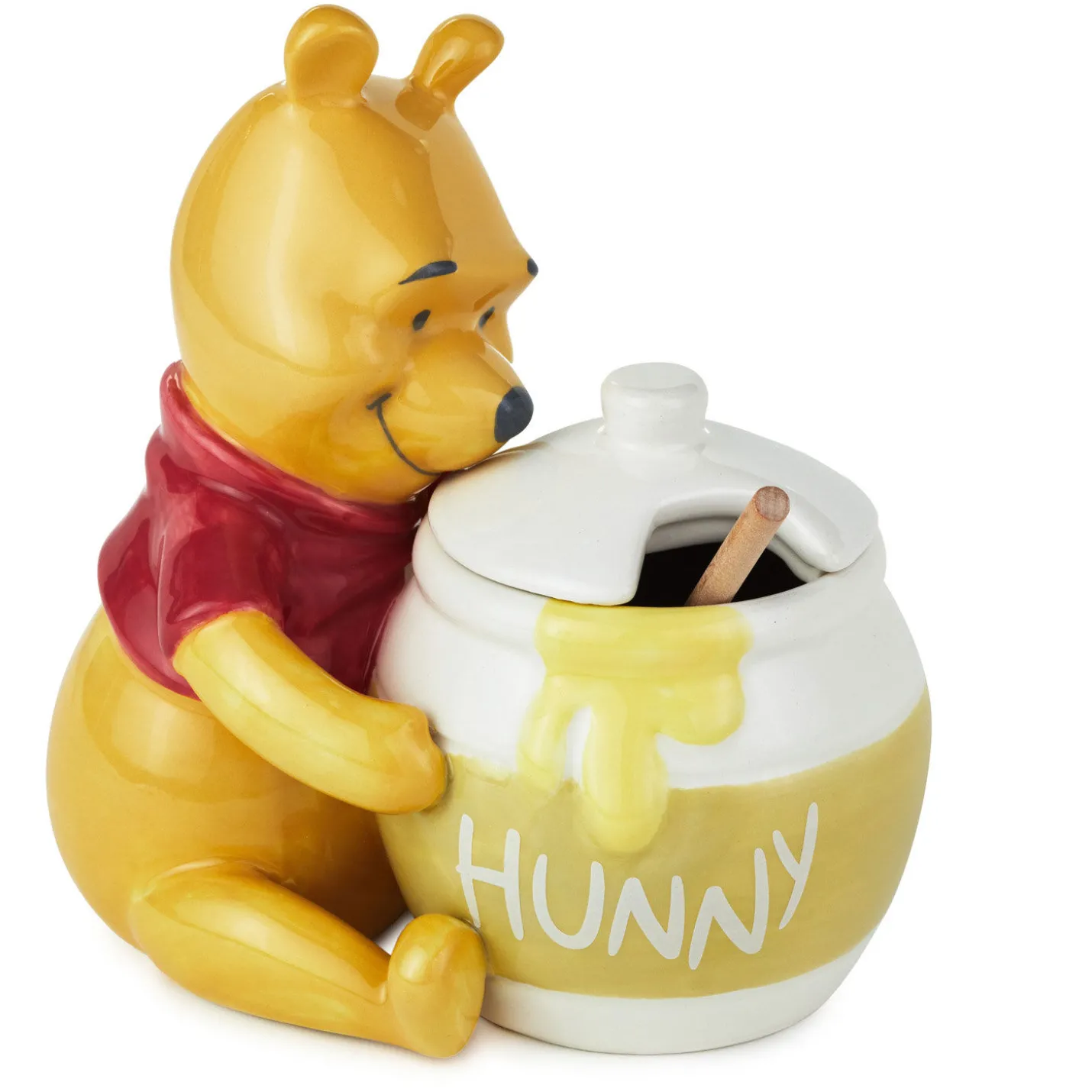 Disney Winnie the Pooh Ceramic Honey Pot With Serving Wand, Set of 2