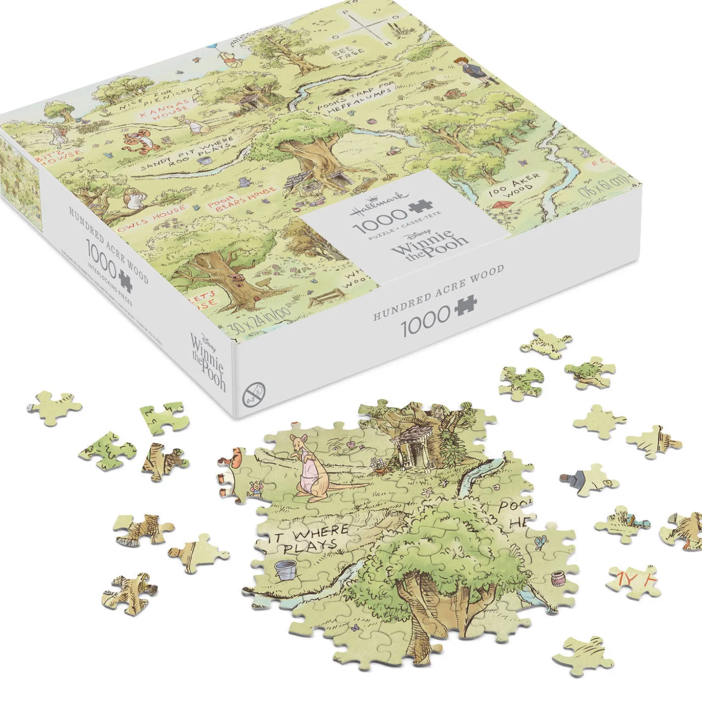 Disney Winnie the Pooh Hundred Acre Wood Map 1000-Piece Puzzle