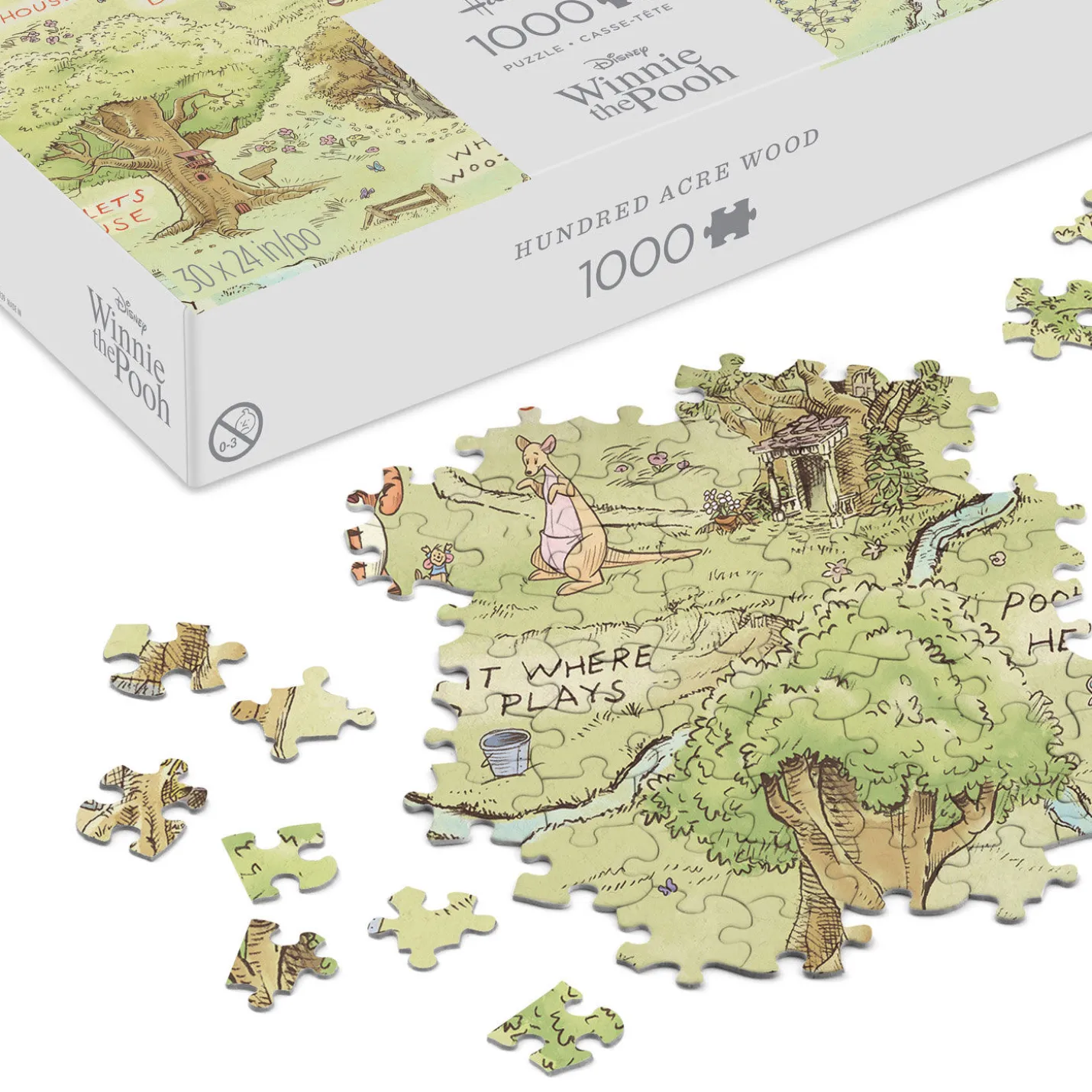Disney Winnie the Pooh Hundred Acre Wood Map 1000-Piece Puzzle