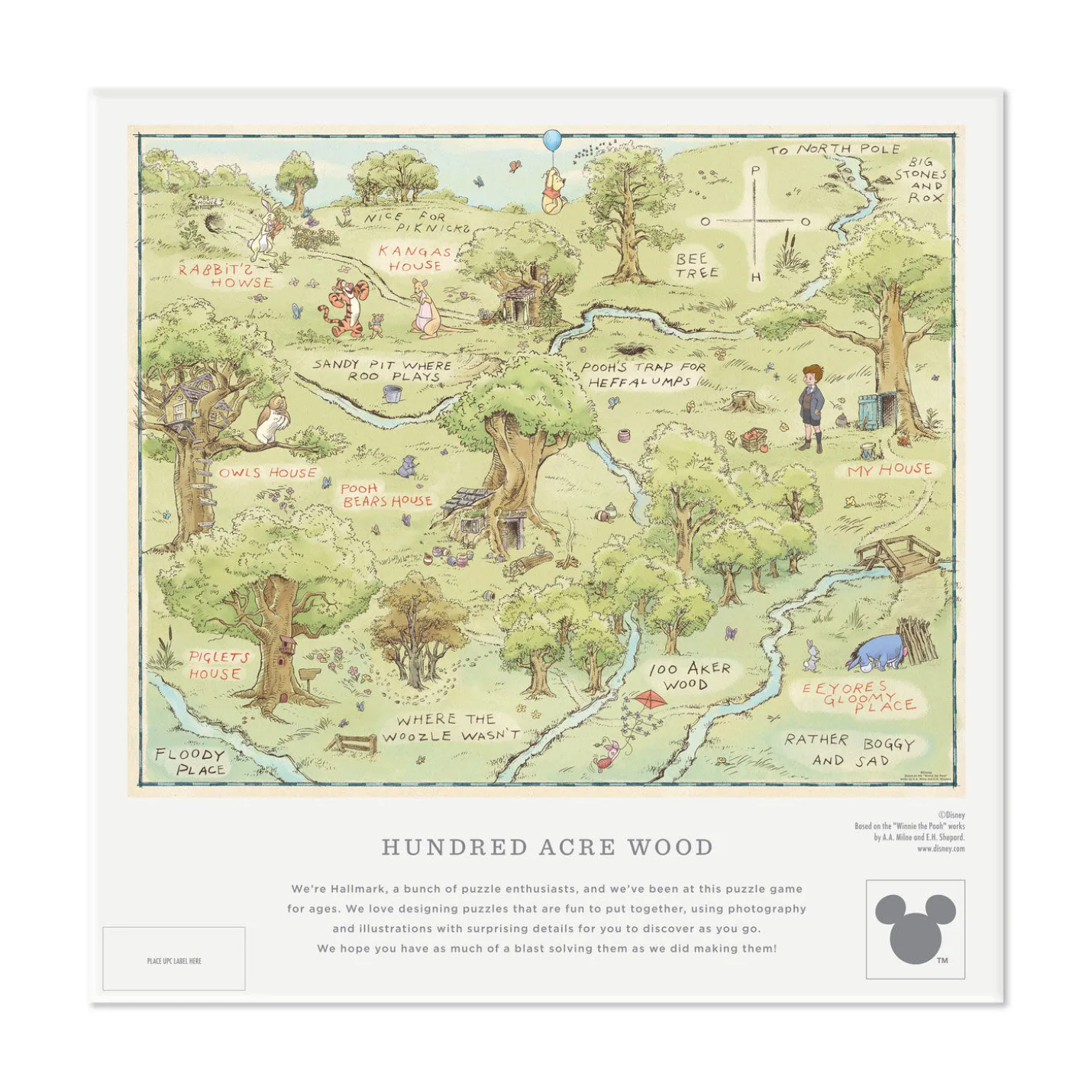 Disney Winnie the Pooh Hundred Acre Wood Map 1000-Piece Puzzle