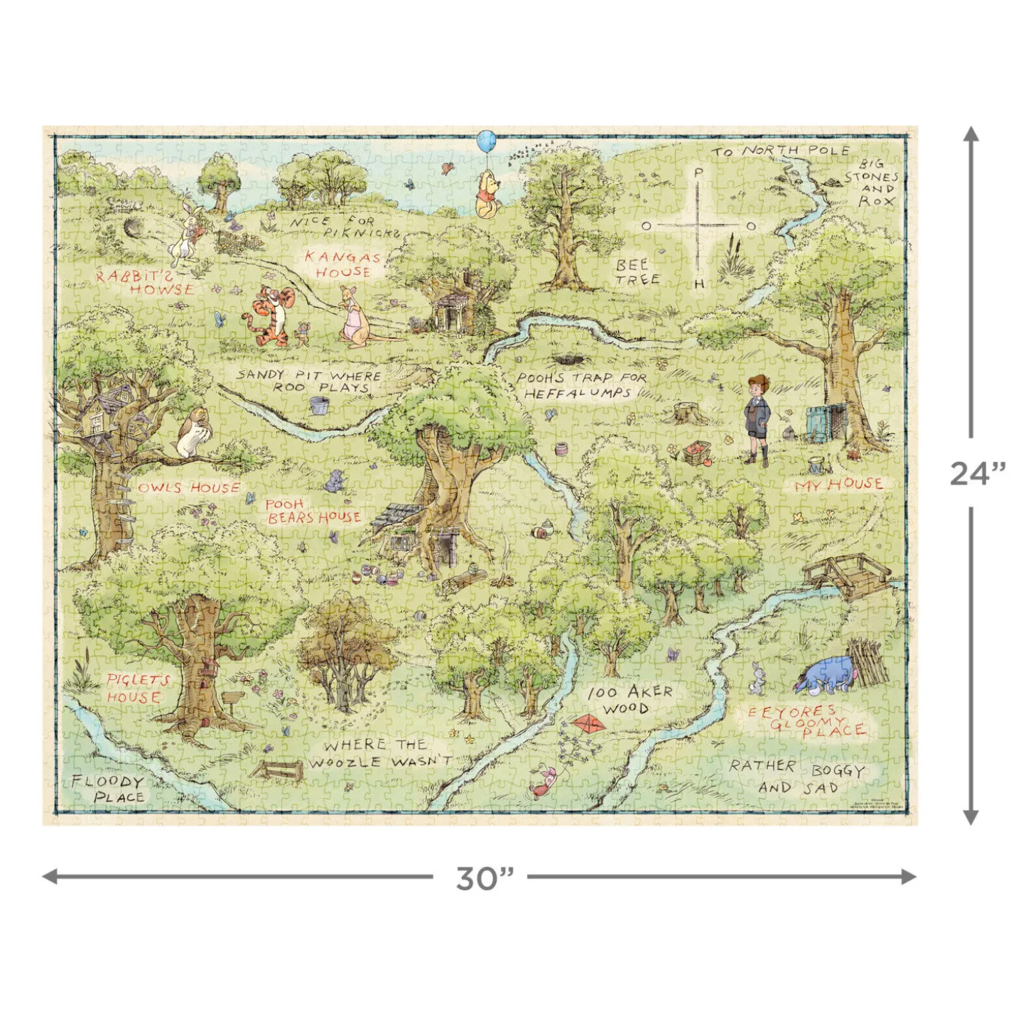 Disney Winnie the Pooh Hundred Acre Wood Map 1000-Piece Puzzle