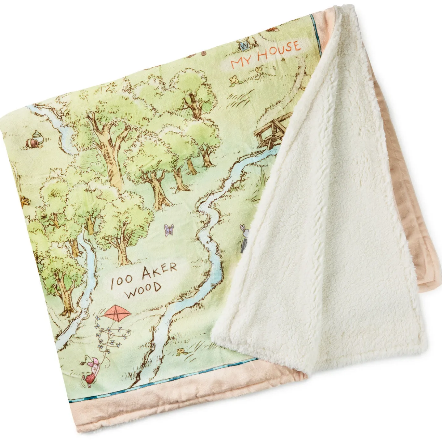 Disney Winnie the Pooh Hundred Acre Wood Map Throw Blanket, 60x52