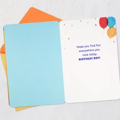 Dog With Balloons 3rd Birthday Card for Boys