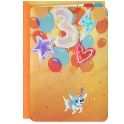 Dog With Balloons 3rd Birthday Card for Boys