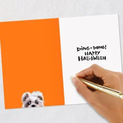 Dog and Doorbell Frenzy Funny Halloween Card