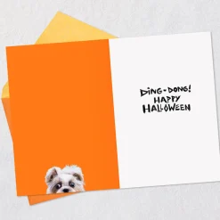 Dog and Doorbell Frenzy Funny Halloween Card
