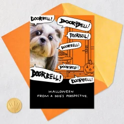 Dog and Doorbell Frenzy Funny Halloween Card