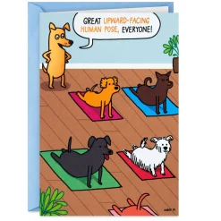 Dogs Doing Yoga Poses Funny Birthday Card
