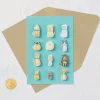 Dogs on Blue Blank Card