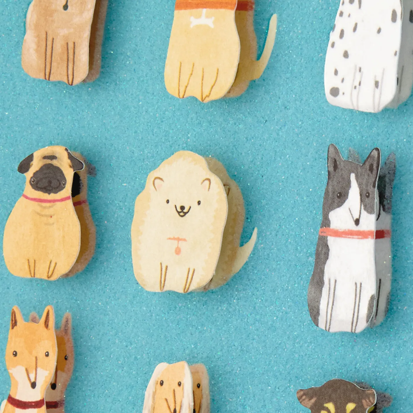 Dogs on Blue Blank Card