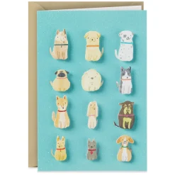 Dogs on Blue Blank Card