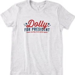 Dolly for President Heathered White Kids' T-Shirt