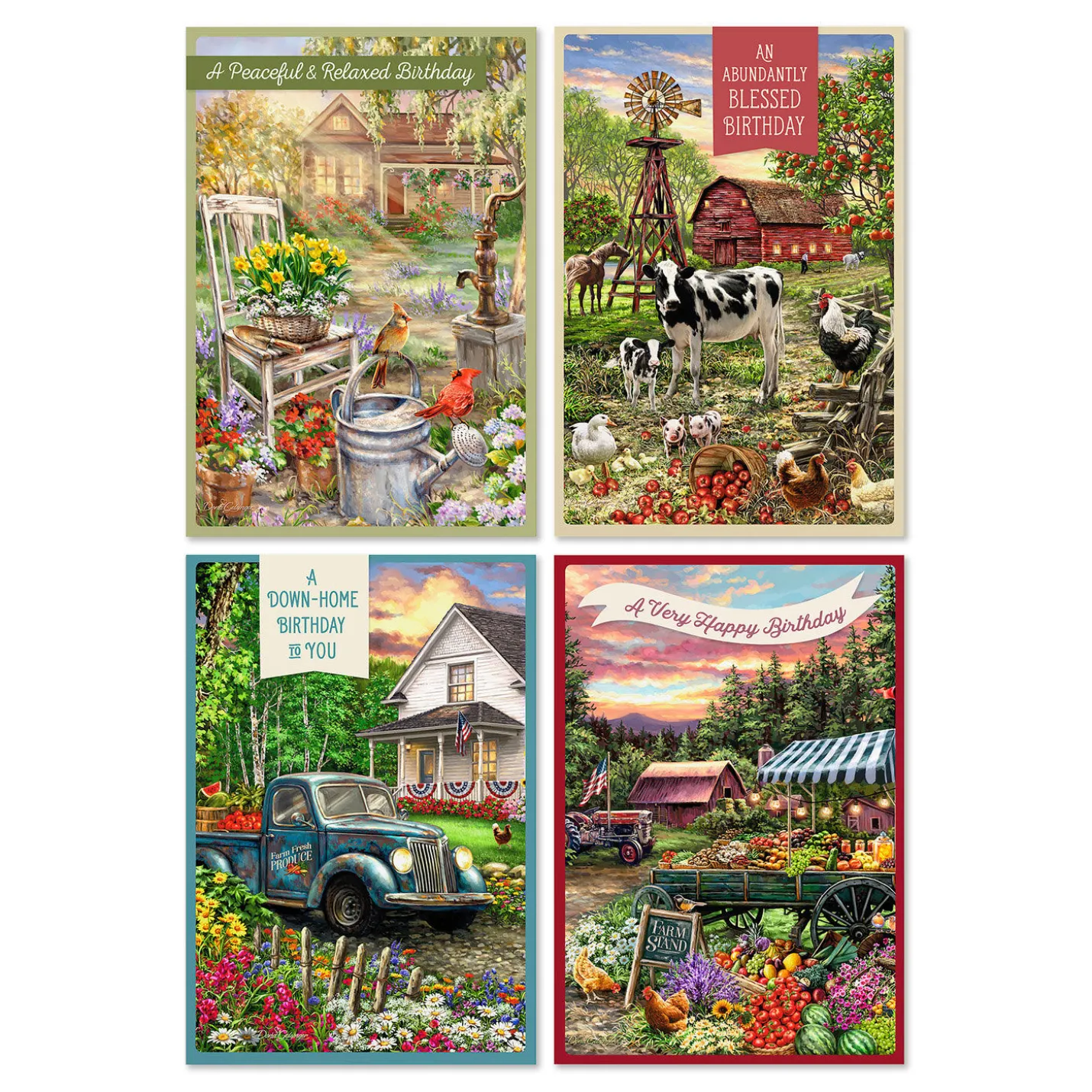 Dona Gelsinger Assorted Religious Birthday Cards, Box of 12