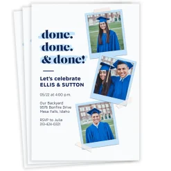 Done Done & Done! Scrapbook Photo Collage Graduation Invitation