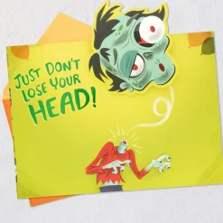 Don't Lose Your Head, Zombie Pop-Up Halloween Card