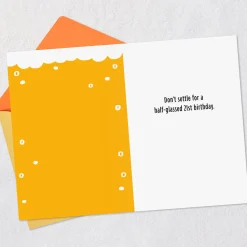 Don't Settle for Half-Glassed Funny 21st Birthday Card