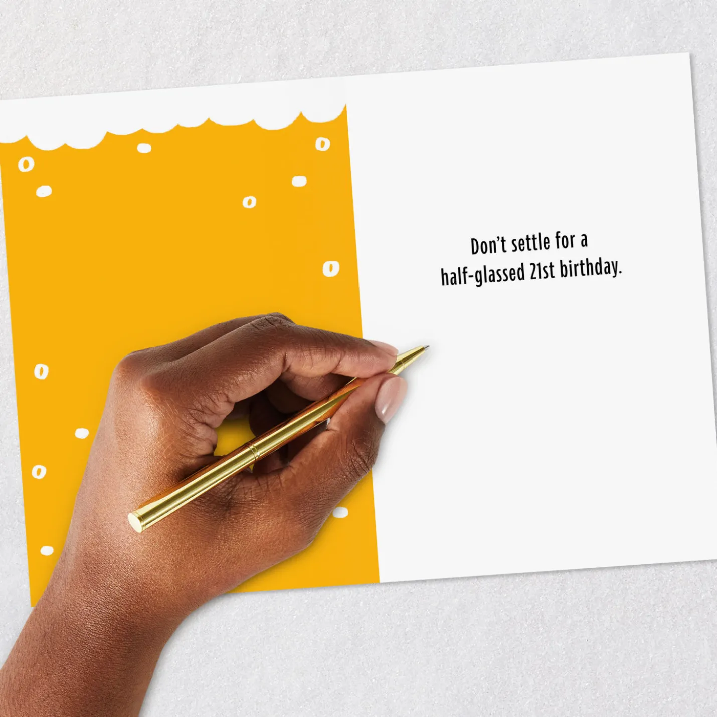 Don't Settle for Half-Glassed Funny 21st Birthday Card