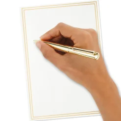Double Gold Border Stationery Set, Box of 20