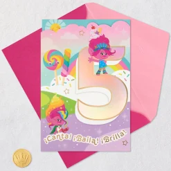 DreamWorks Animation Trolls Time to Shine Spanish-Language 5th Birthday Card