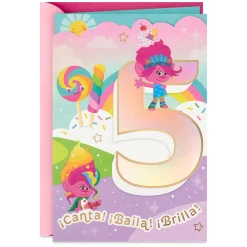 DreamWorks Animation Trolls Time to Shine Spanish-Language 5th Birthday Card