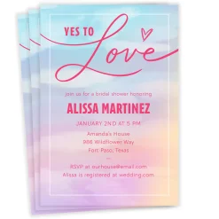 Dreamy Yes to Love Flat Wedding Shower Invitation