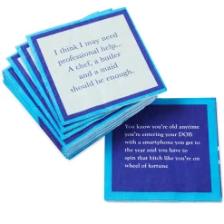 Drinks on Me DOB Funny Party Napkins, Pack of 20