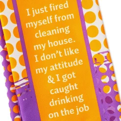 Drinks on Me Fired Funny Dish Towel