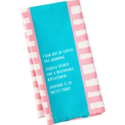 Drinks on Me Ran Out of Coffee Funny Dish Towel