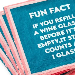 Drinks on Me Refill Wine Funny Party Napkins, Pack of 20